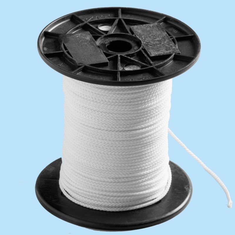 Braided Rope - 100m Spool - 3mm Ø - olive green + white + black
