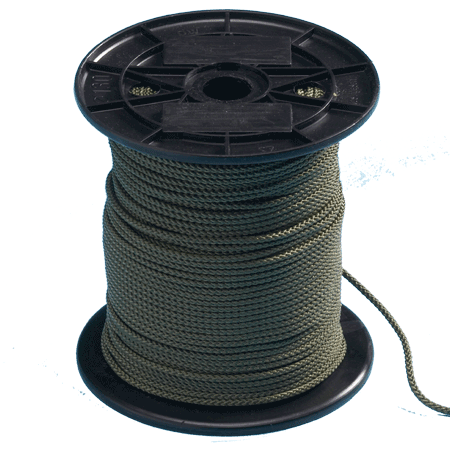 Braided Rope - 100m Spool - 3mm Ø - olive green + white + black
