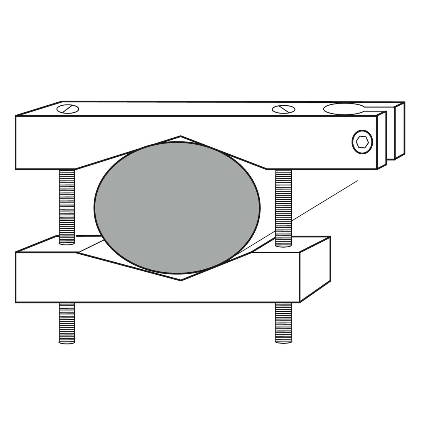 Telescopic Rod Holder for a Round Balustrade Handrail - from 60 - 85mm Ø