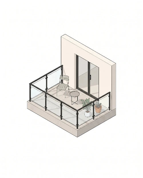 Balkon mit Geländer