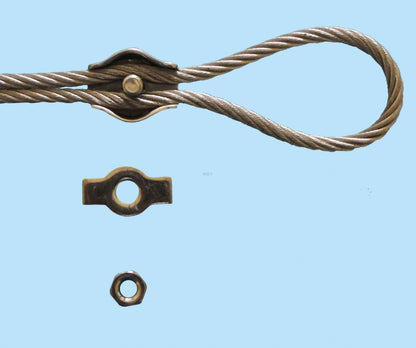 Stainless Steel Cable - 4.50m long - 2.0mm Ø - with mounting accessories