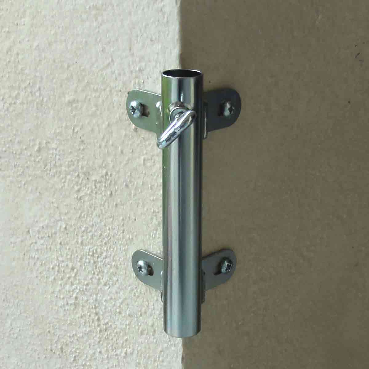 Wand - Eckhalterung - Außenseite - für Teleskopstangen zum Ausziehen, galv. verzinkt Wand - Eckhalterung - Außenseite - für Teleskopstangen zum Ausziehen, galv. verzinkt