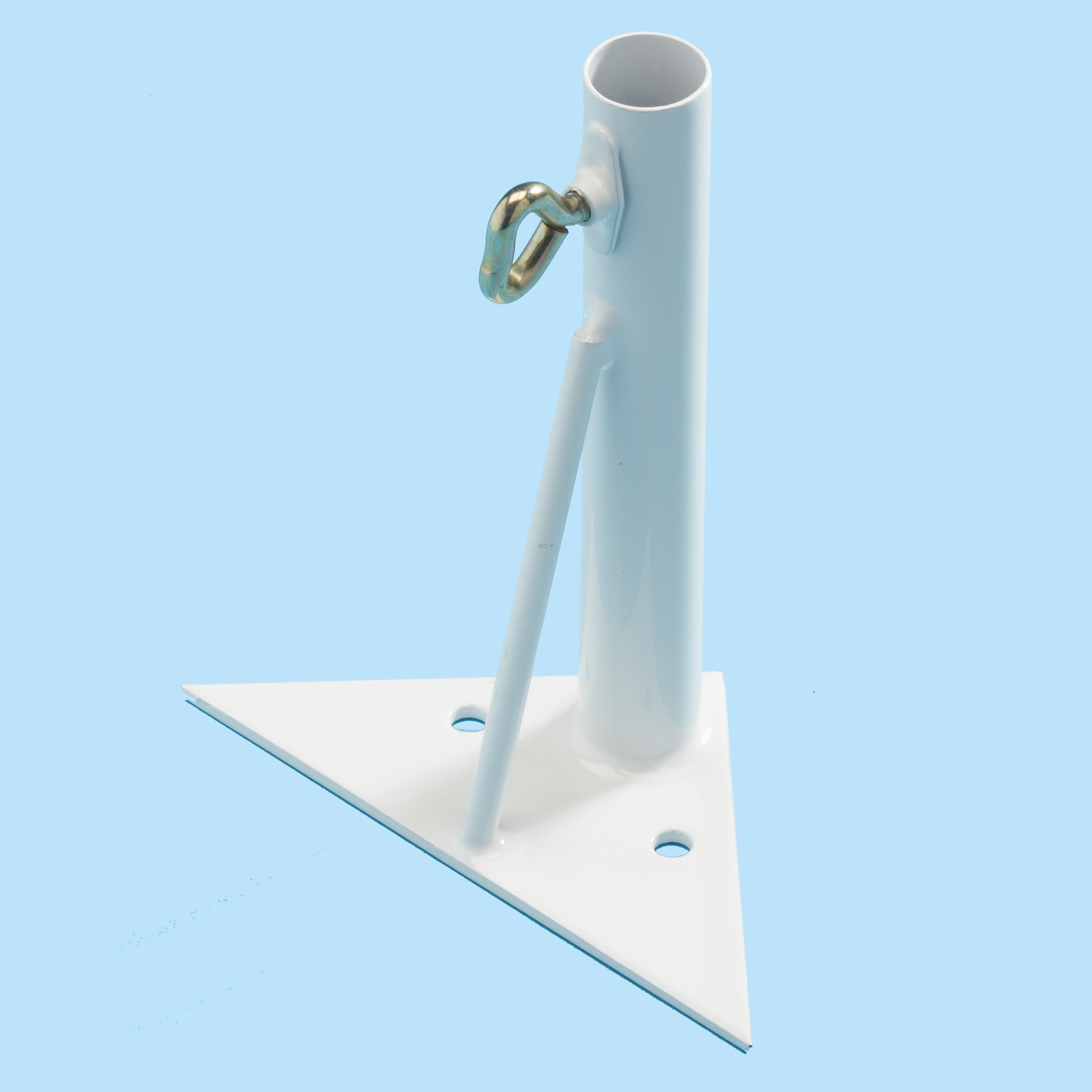 Dreiecks - Bodenhalterung für Teleskopstangen zum Ausziehen Dreiecks - Bodenhalterung für Teleskopstangen zum Ausziehen