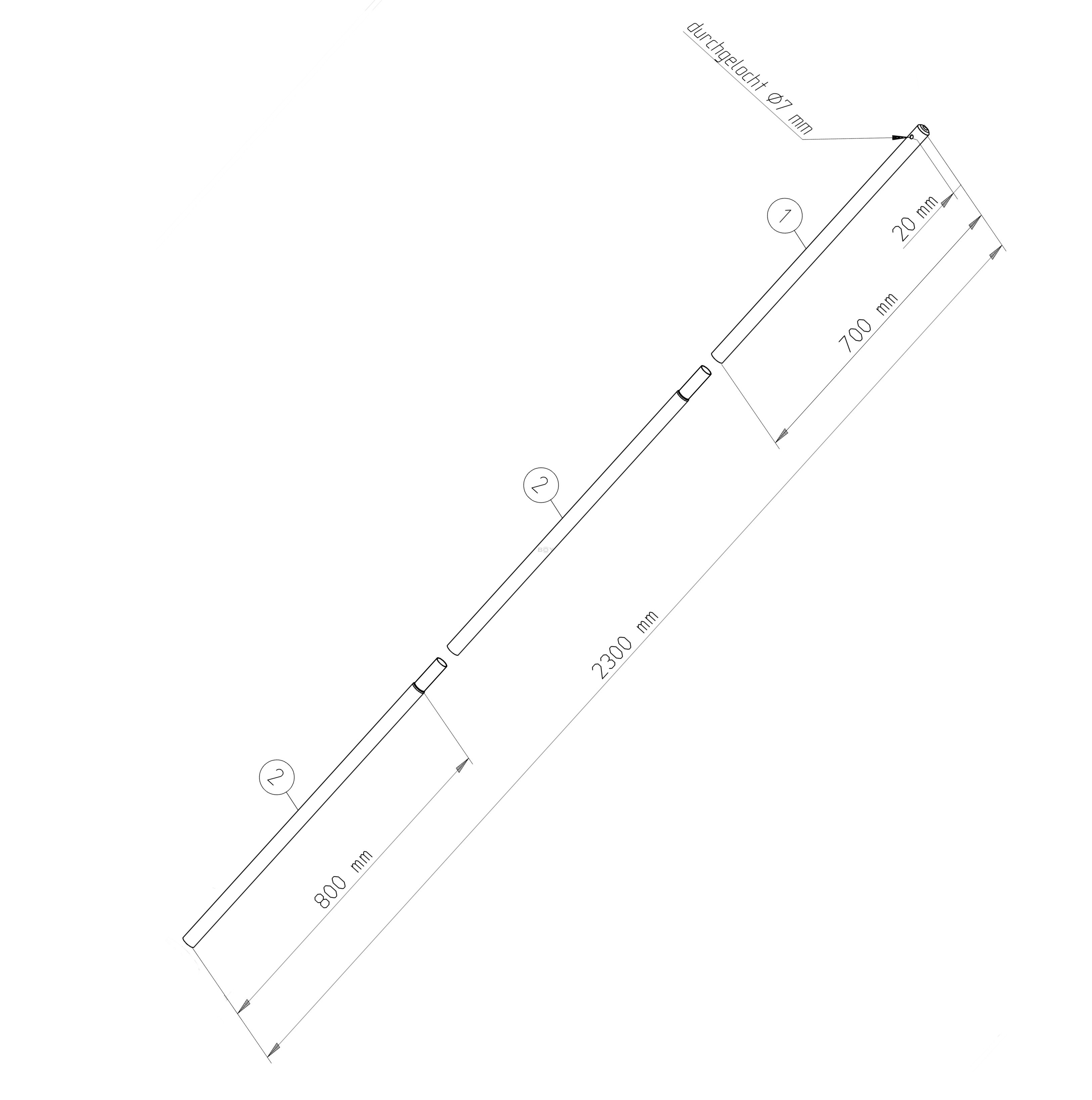 Gehegestangen für ein Katzenfreilauf im Garten - 230cm lang, 25mm Ø, olivgrün