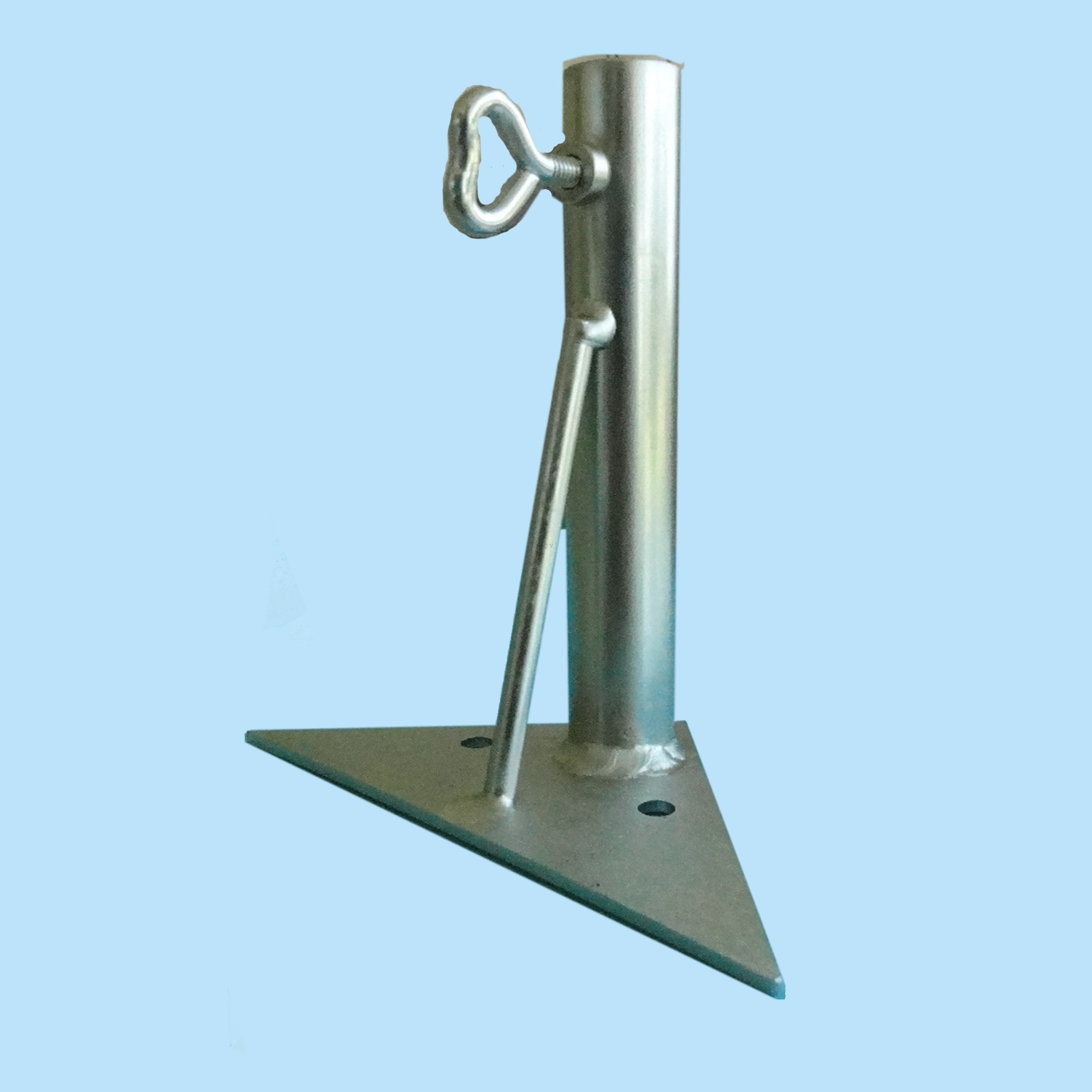 Dreiecks - Bodenhalterung für Teleskopstangen zum Ausziehen - verzinkt Dreiecks - Bodenhalterung für Teleskopstangen zum Ausziehen - verzinkt