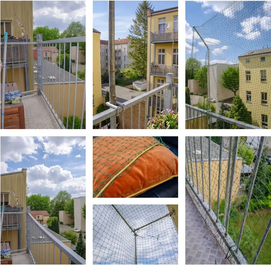 Katzennetz am Balkon ohne Bohren mit Teleskopstangen