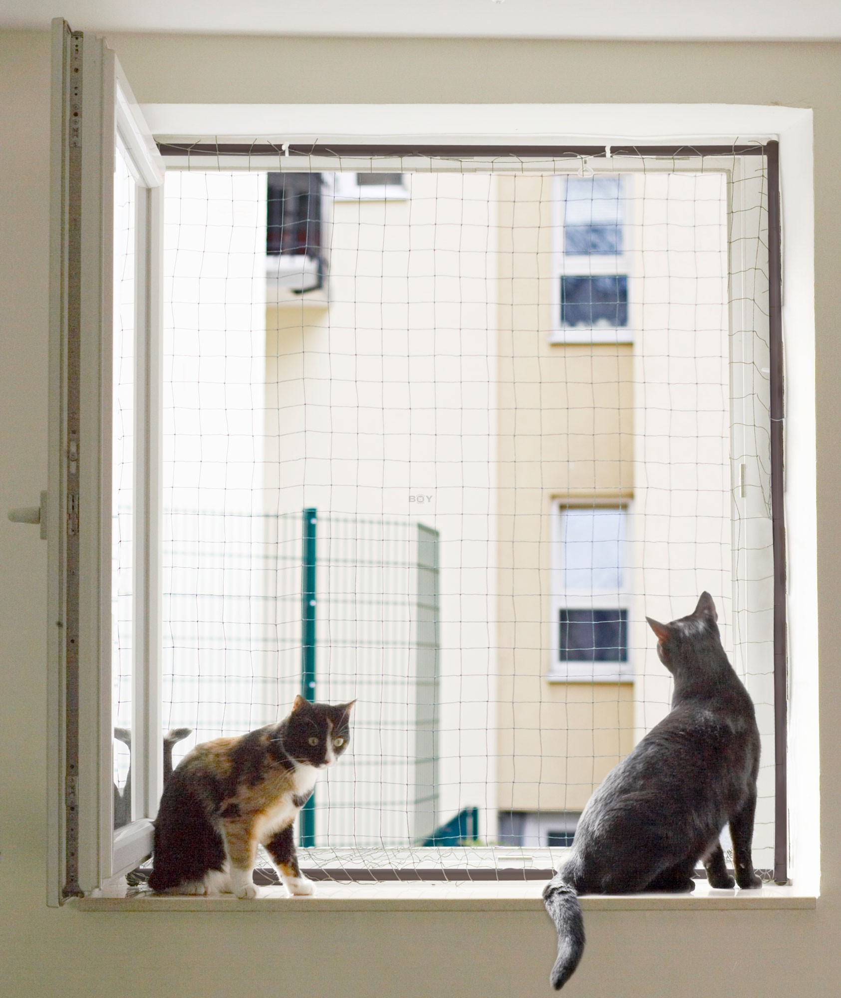 Fenstersicherung für Katzen - Netzrahmen - Standard Abmessung -